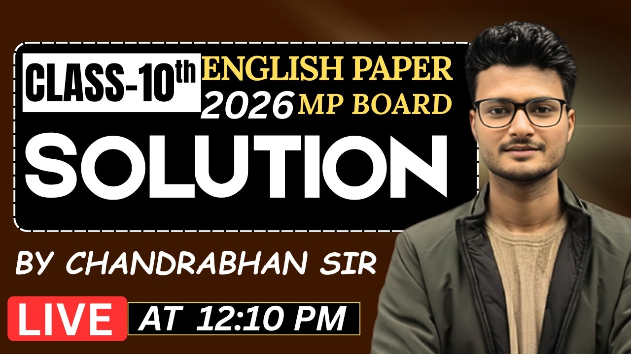 Class 10 English Paper Solution 2026 MP Board | Full Paper Solution ...