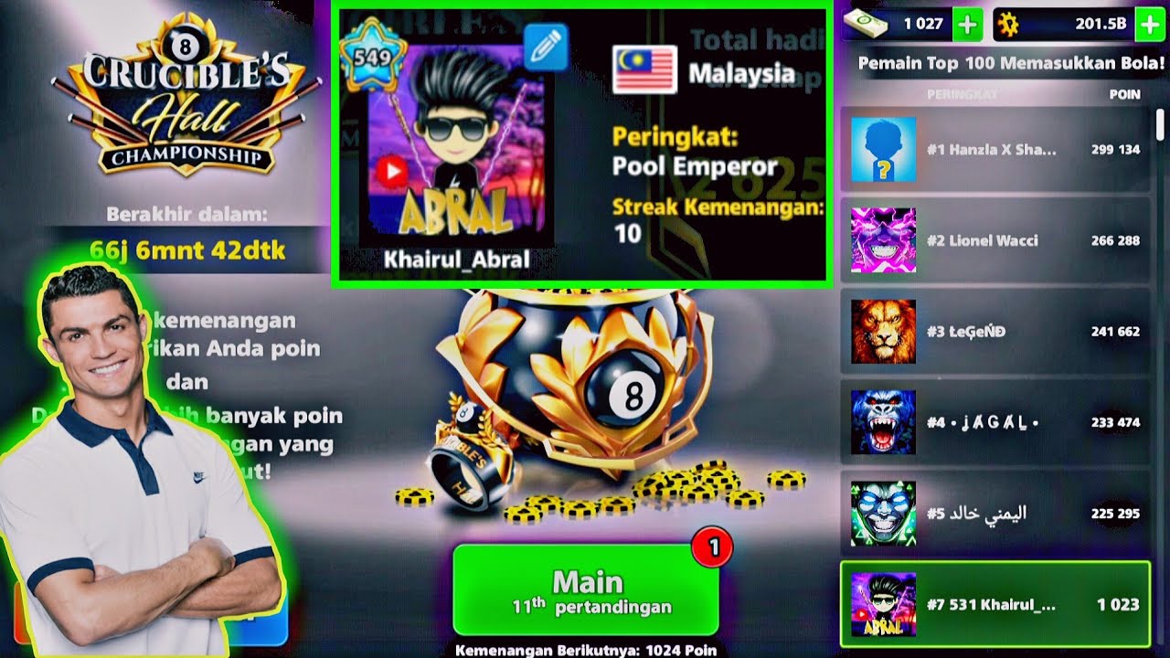 CRUCIBLE'S HAll CHAMPIONSHIP   8 Ball Pool~10 WIN STREAK😱😵