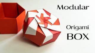 Modular Origami Box. How to Make Paper Box. Origami Hexagonal Box.