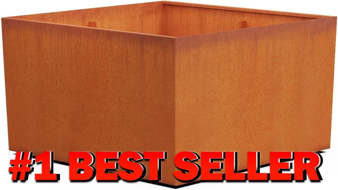 PLANTERCRAFT Corten Steel Planter Square Cube Metal Garden Box Heavy Duty - B0868Y3GV8