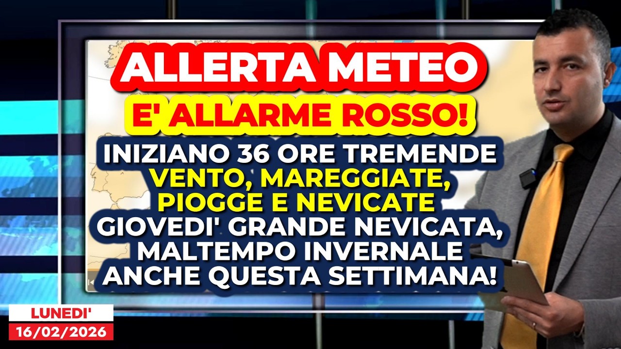 Allerta Meteo, è ALLARME ROSSO!!! Maltempo-shock nelle prossime 36 ore, giovedì ancora neve forte!!!