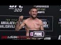 UFC 320 Official Weigh-Ins: Merab Dvalishvili Cuts It Close