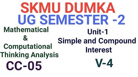 SKMU Sem-2 CC-05 Unit-1 Video-4 Mathematical and computational Thinking Analysis