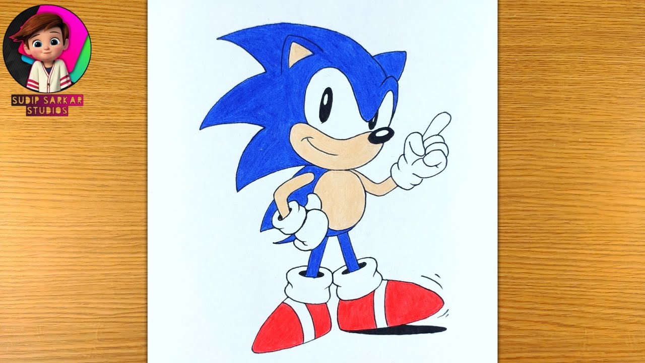 How To Draw Sonic The Hedgehog | Step By Step Tutorial - YouTube