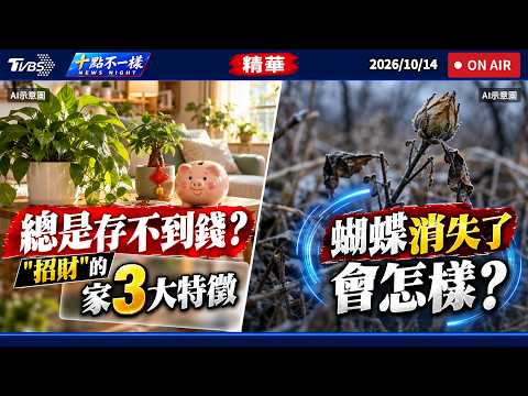 【十點不一樣】要聞焦點話題PODCAST｜20261014 總是存不到錢?「招財」的家3大特徵 蝴蝶消失了會怎樣? @TVBSNEWS02