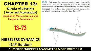 13-73 | Kinetics of a Particle | Chapter 13: Hibbeler Dynamics 14th |  Engineers Academy
