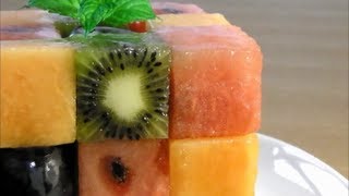 ⁣🍉 キューブ フルーツ デザート Rubik's Cube Fruit Dessert ナパージュ