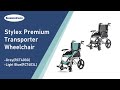 KosmoCare Stylex Premium Transporter Wheelchair With Seat Belt - Crest Series