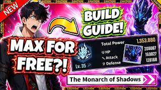 SHADOW MONARCH MAX FOR FREE?! TRICKS & BUILD GUIDE! SKILLS / STATS / GEMS! [Solo Leveling: Arise]