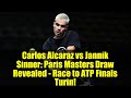 Carlos Alcaraz vs Jannik Sinner: Paris Masters Draw Revealed - Race to ATP Finals Turin!