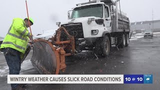 Winter weather causing slick road conditions in Spokane area