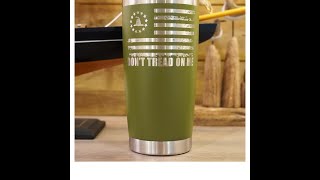 Don't Tread on Me Flag - Insulated Laser Etched Tumbler with Lid - Gift for Him, Boyfriend Gift, ...