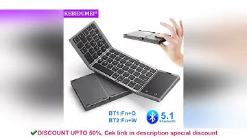 3-Folding Keyboard Mini Wireless Keyboard Foldable Dual Bluetooth Keyboard with Touchpad for Windows