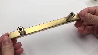 Euro style brass bar pull, gold cabinet hardware (1212GD )