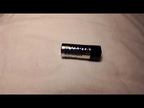 The world's smallest 12V battery, Varta V23GA. It contains 8 1.5V button batteries