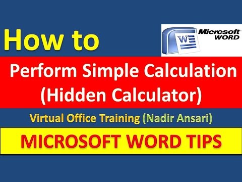 Word Tips (How to Perform Simple Calculation (Hidden Calculator))