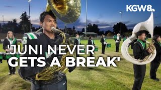 Parkrose High's Juni Napaa juggles football, marching band, and 4.0 GPA