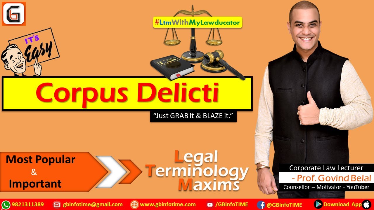 Corpus Delicti | Most Important Legal Terms & Maxims in Hindi-English | GBIT