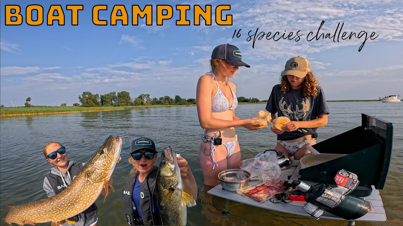 Boat Camping on Lake Erie Until I Catch 16 Fish Species
