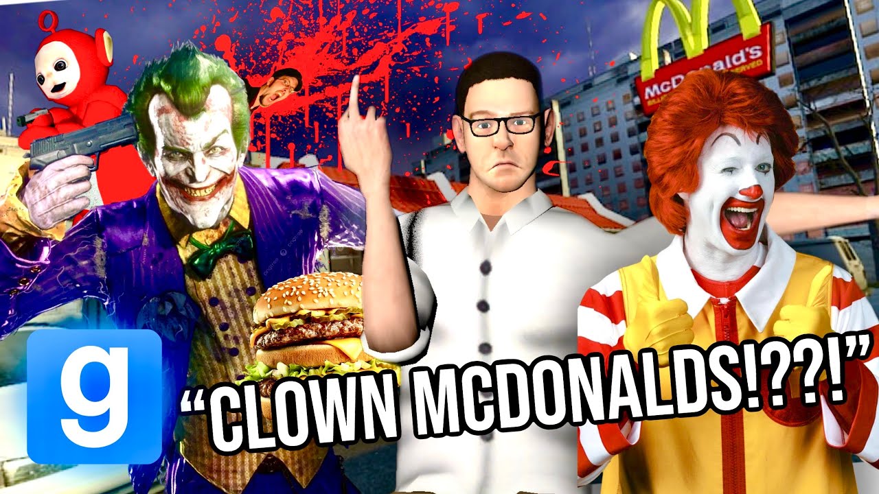 AVGN GOES TO CLOWN MCDONALDS (gmod funny moments)