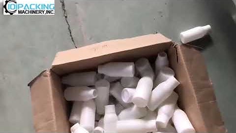 Automatic milk plastic bottle wheel rolling capping machine with cap feeder testing video