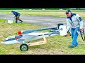 Very huge and loud pulse jet heinkel he162 pulso scale 135 model aircraft  flight demonstration