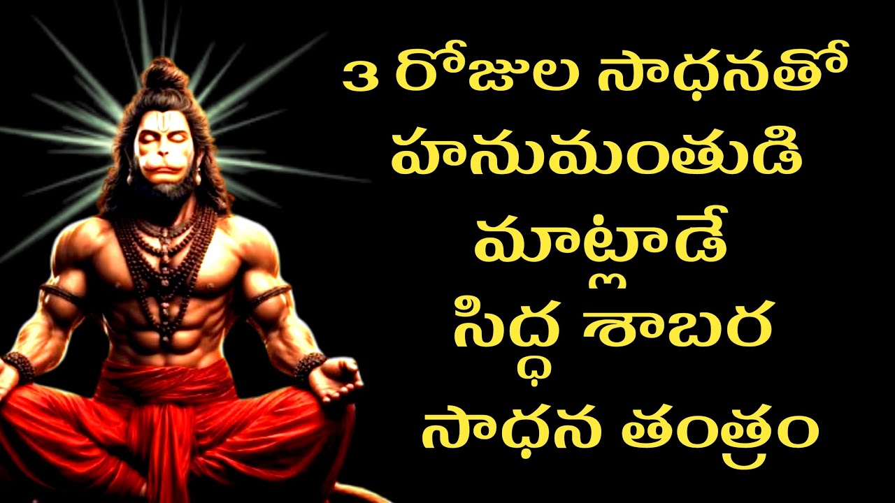 3 రోజుల సాధనతో హనుమంతుడి మాట్లాడే సిద్ధ శాబర సాధన తంత్రం