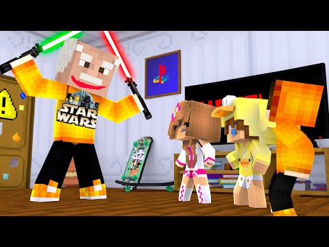 MY GRANDFATHER GOT ADDICTED TO STAR WARS Hit Us With A Lightsaber L Minecraft Neighbors 