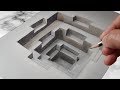Drawing Incredible Hole Illusion - 3D Trick Art on Paper - VamosART