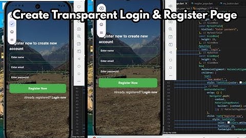 How to make transparent Login and Register page ui with background image in Flutter?