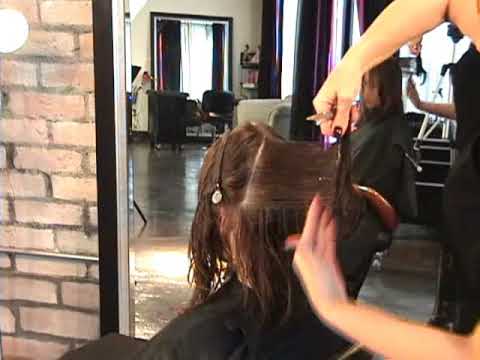 Custom Scissor Sliced long hair cut by Sharon Sovinski