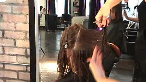 Custom Scissor Sliced long hair cut by Sharon Sovi...