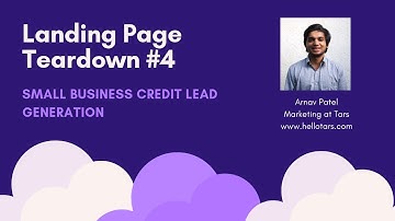 [Landing Page Teardown] CRO tips for Small Business Lenders