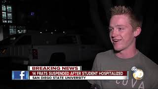 14 frats suspended after student hospitalized
