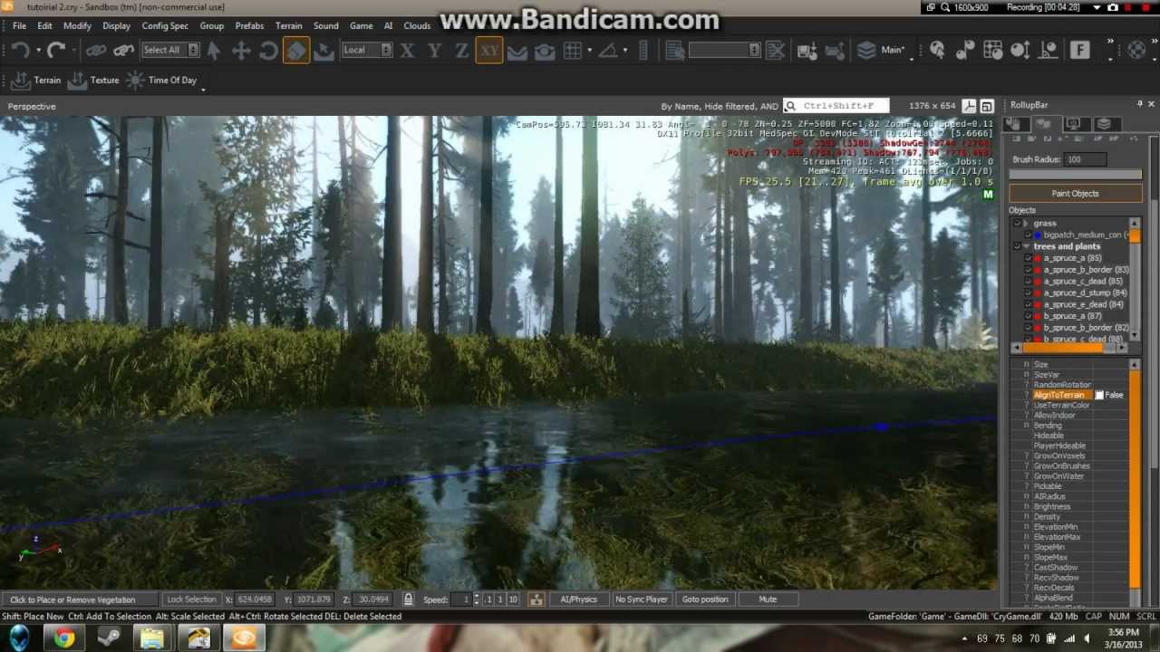Cryengine 3 detailed Foliage tutorial international silent tutorial part 5
