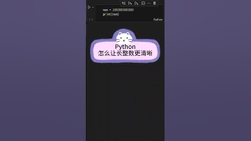 [Python] 怎么让长整数更清晰 #python #python教程 #编程 #coding