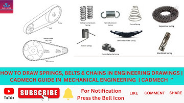 How to Draw Springs, Belts & Chains in Engineering Drawings | CADMech Guide
