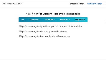 Ajax Filter for WordPress Category and Taxonomy