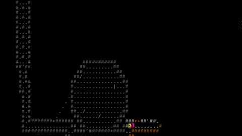 Precedural generated ascii dungeon in "real time".