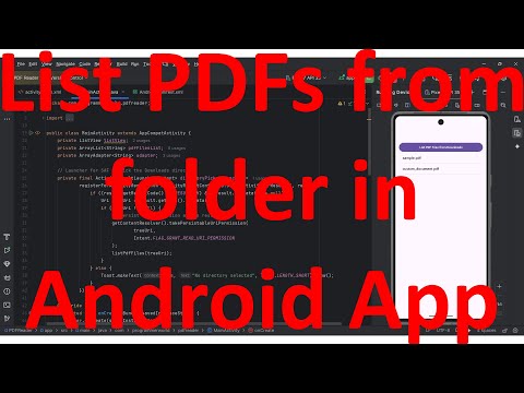 How to list all the PDF files from a selected folder in Android App? - API 35 | Android 15