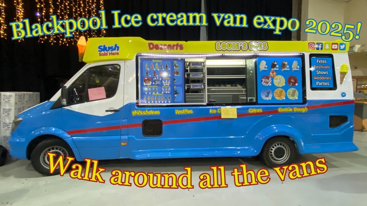 All the ice cream vans at Blackpool Ice cream expo show 2025