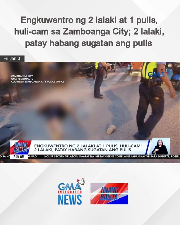Engkuwentro ng 2 lalaki at 1 pulis, huli-cam sa Zamboanga City; 2 lalaki, patay... | Unang Balita