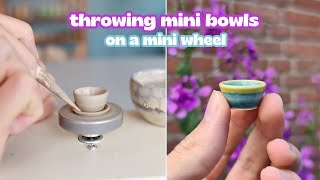 How to make a mini bowl on a mini pottery wheel // miniature ceramics