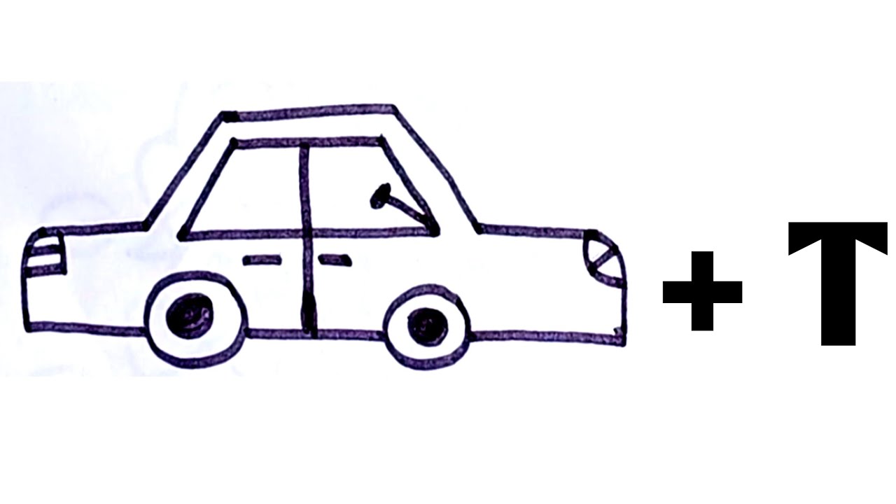 How to Draw Car from T Letter | Creative & Satisfying Drawing
