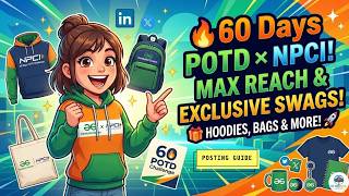 🎯 60 Days POTD × NPCI – How to Post on LinkedIn & Twitter (X) for MAX Reach & Swags! #npci #gfg