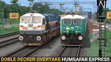 Double Decker Overtake the Humsafar Express | Train Simulator | Indian Train | Rail Road Games