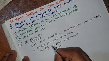 Rate Analysis Of Steel Reinforcement Works | Estimating, Costing and Supervision | Nilesh Jha Life