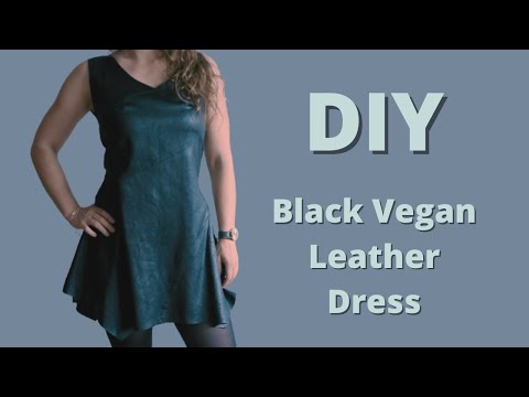 black vegan leather dress