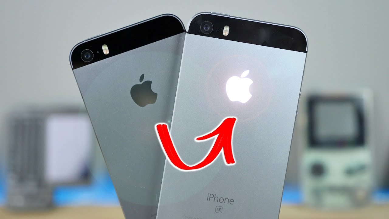 Glowing Apple Logo on iPhone SE 