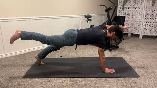 Push up to alternating two point plank